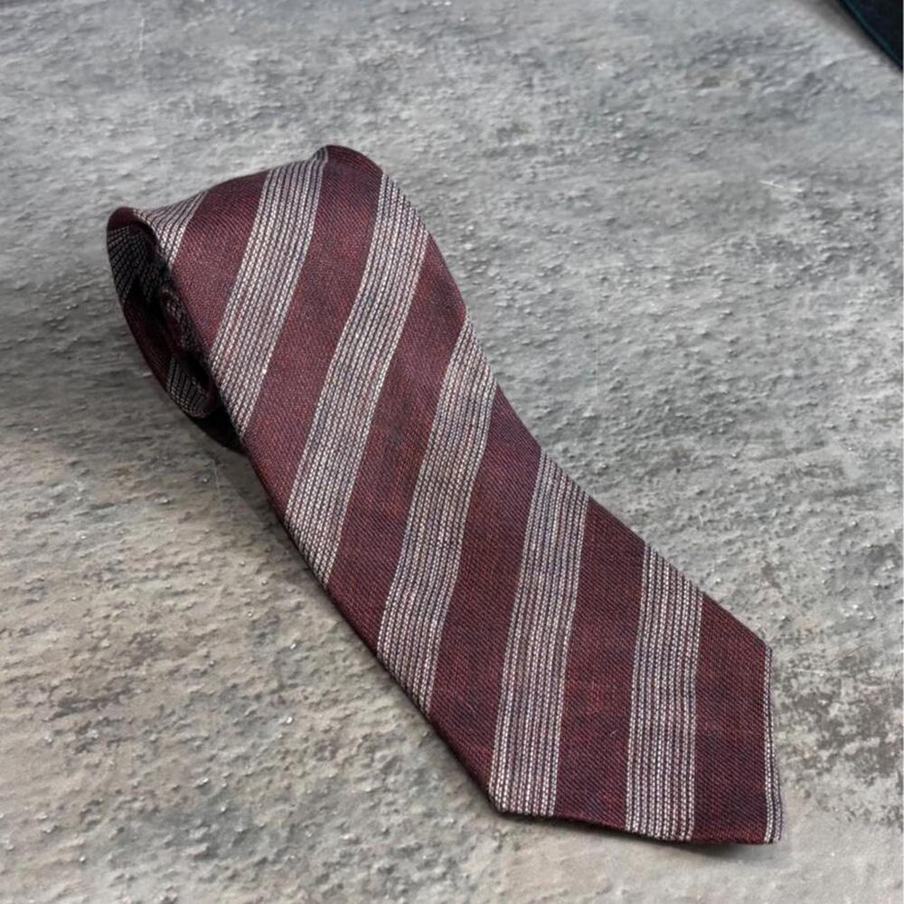 Vintage Givenchy Red & Grey linen tie! Italy